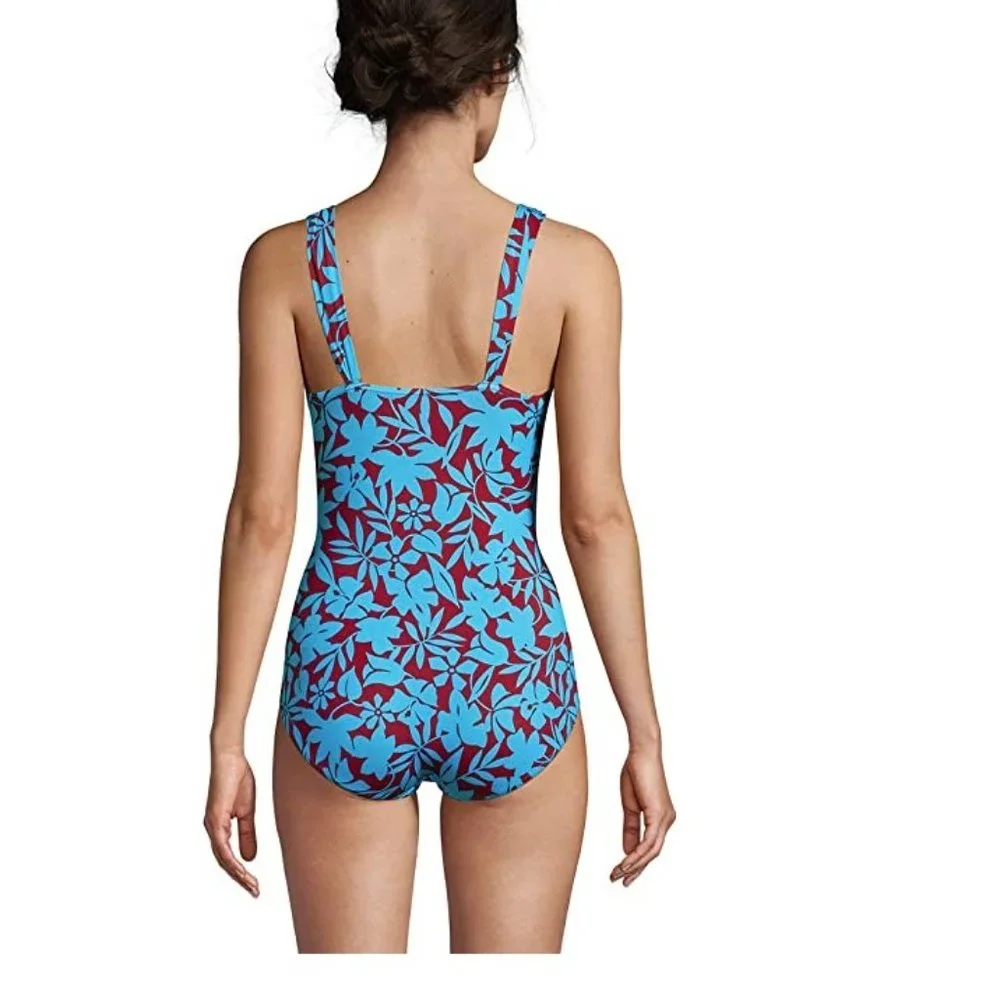 NWT Lands End Women Slender Grecian One Piece Bathing Suit Size 18P $160 FF223
